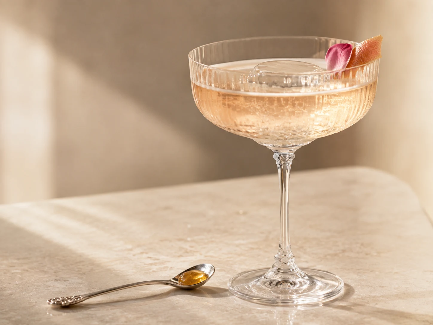 Коктейл Rose & Honey Spritz с мед Роза Дамасцена